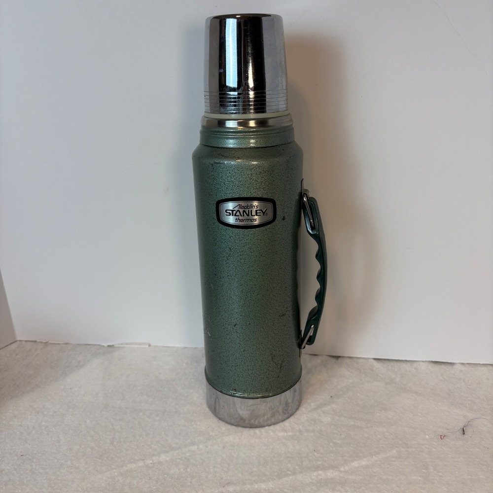 Aladdin Stanley Thermos A-944CH Hammertone Green 1 Quart Vacuum Bottle Vintage